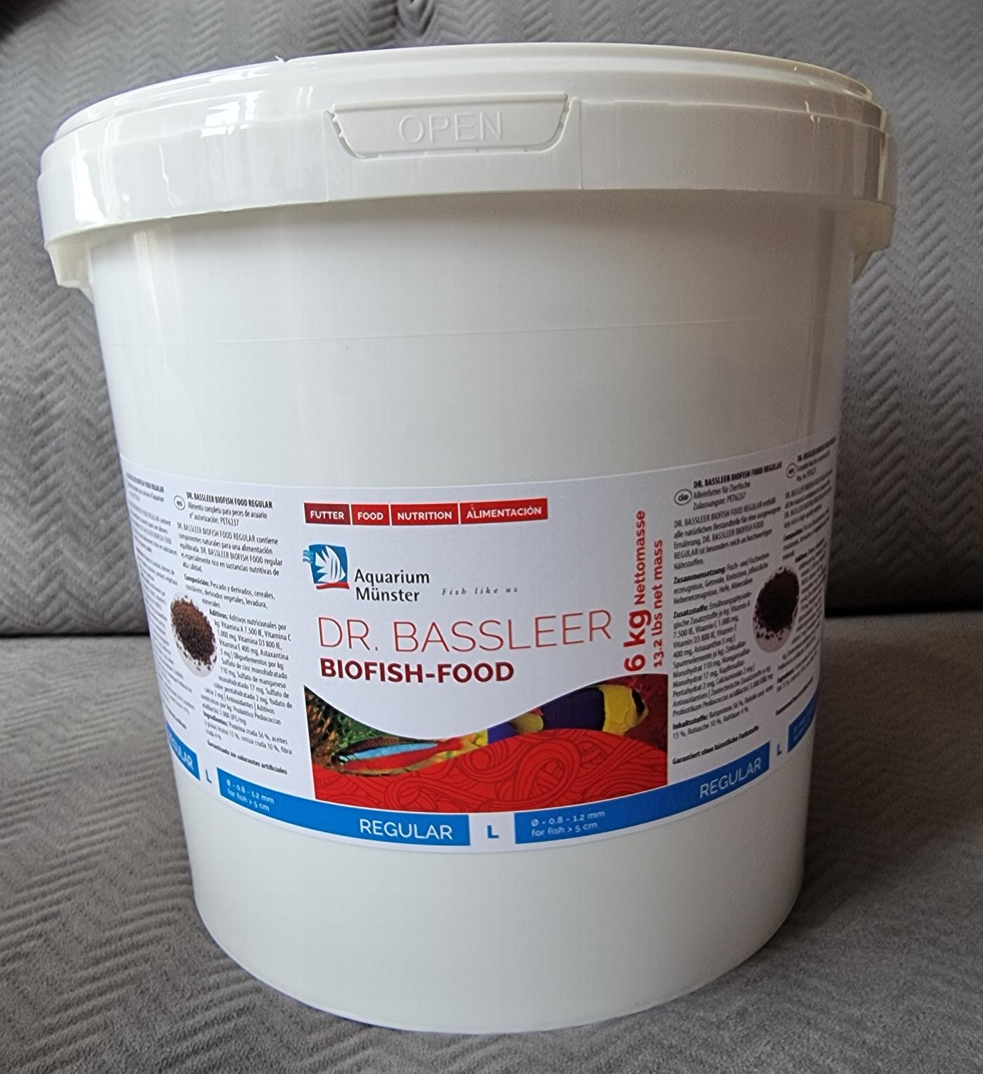Dr. Bassleer Biofish-Food 6kg bucket 
Regular and Green